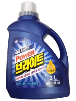 Жидкое средство для стирки с ферментами One Shot! Power Bright Liquid Detergent (Container), 3 л 1/4