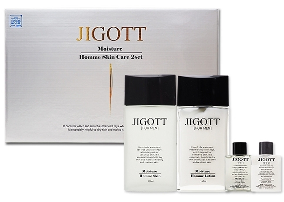 Мужской набор Jigott увлажняющие средства для лица Moisture Skin Care 2 Set (тонер, лосьон) 1/20