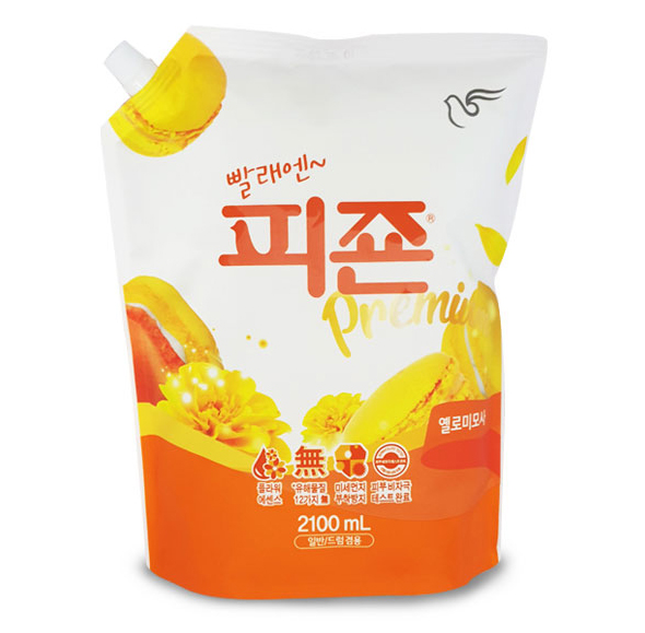 Кондиционер для белья Yellow Mimosa Softener с ароматом желтой мимозы 2100 мл, мягкая упаковка 1/8